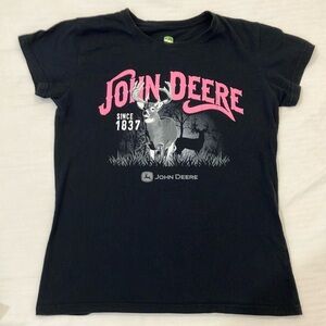 John Deere medium women’s Black T-Shirt with buck